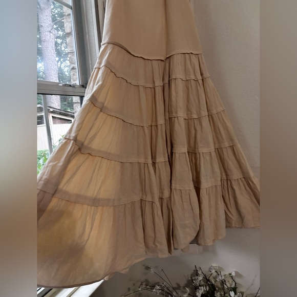 Free People Somewhere Sunny Drop Waist Halter Maxi Dress in White Swan - Picture 6 of 7